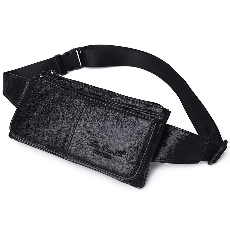Leatherwork Fasteners - Marsupio da Uomo in Vera Pelle
