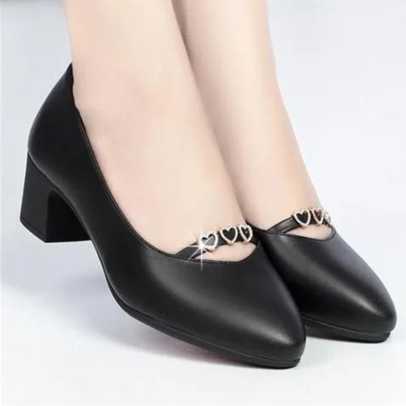 Leatherworking Classic - Scarpe da donna con tacco quadrato
