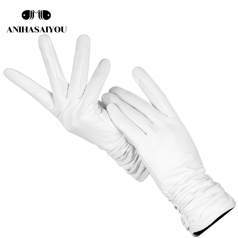 Leather Work Winter Gloves - Guanti Bianchi di Moda e Comfort,